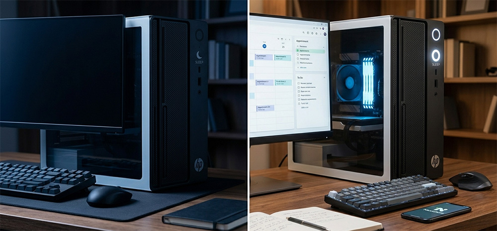 sleeping versus active PC comparison illustrating pc won't wake from sleep mode causes