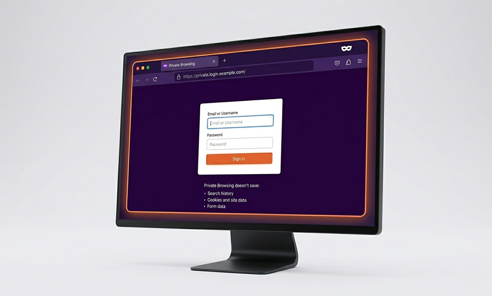 Firefox Private Browsing window open to test a website login blocked by Firefox issue