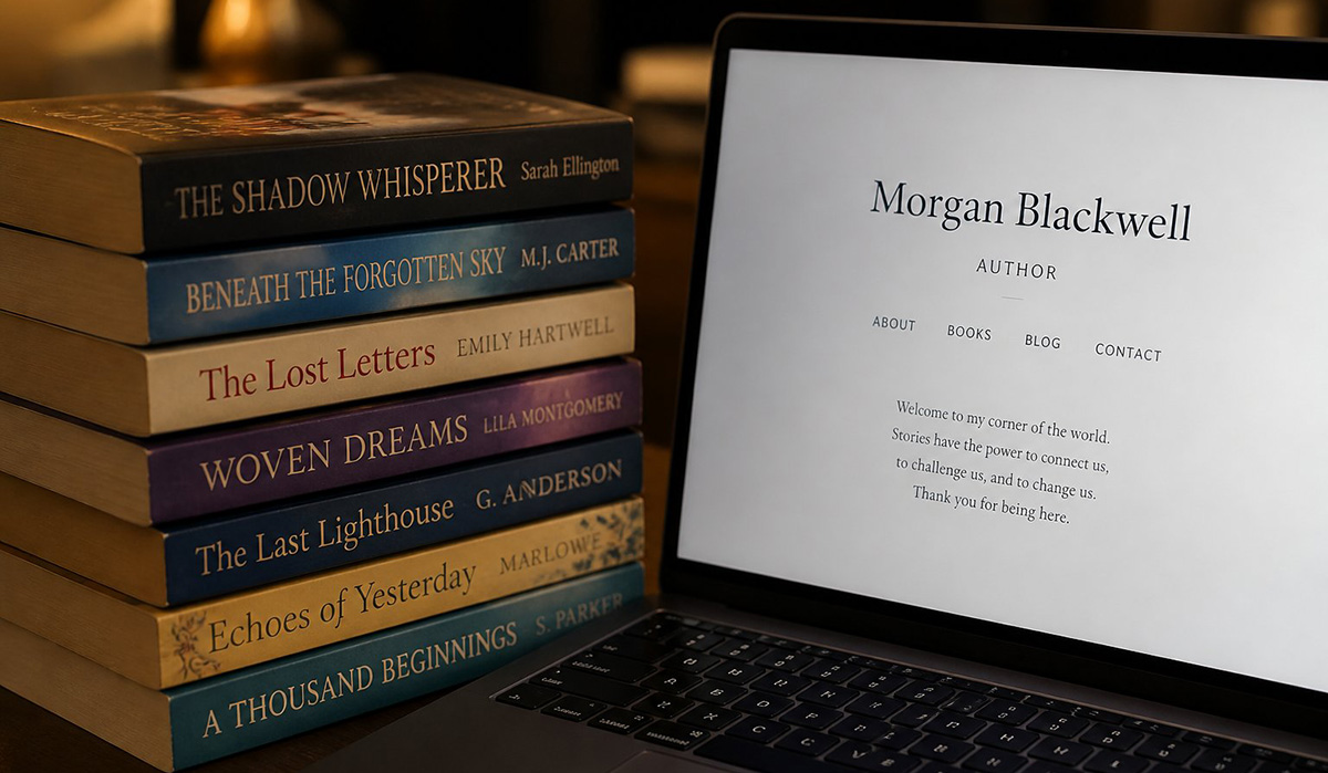 Author website example showing common misconceptions about web design