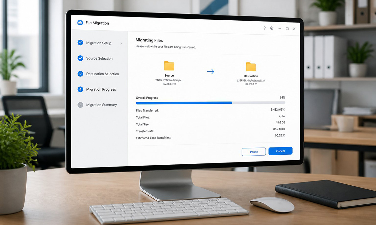 how to transfer files to a new computer using migration software to move programs
