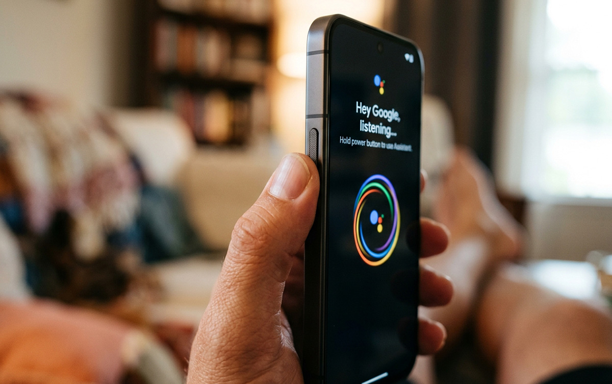 Power button held while learning how to disable Gemini on Android