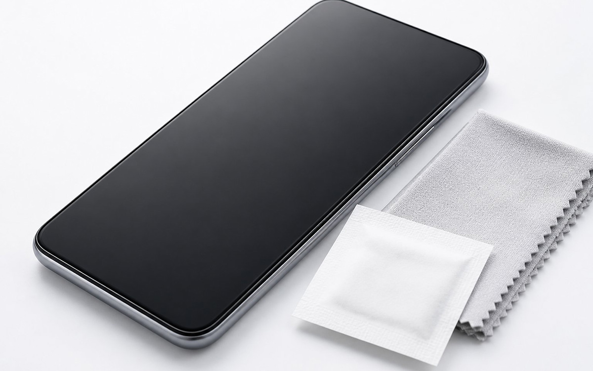 Disinfectant wipe and cloth for how to clean screens on phones