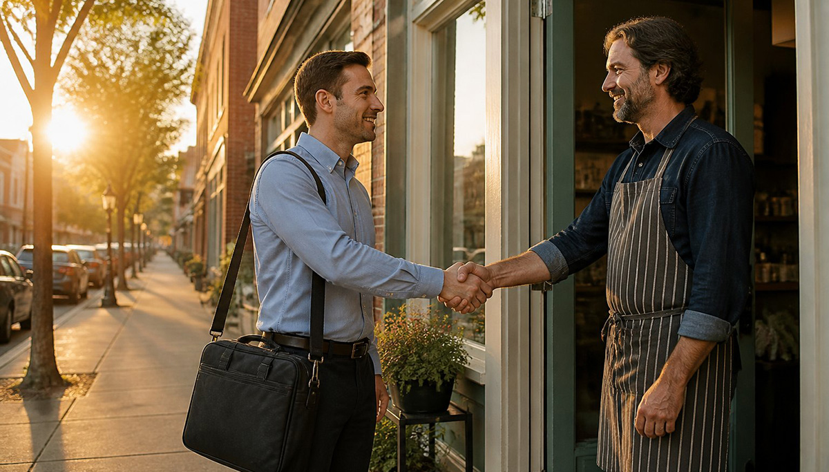 Local technician arriving for IT support for small business near me