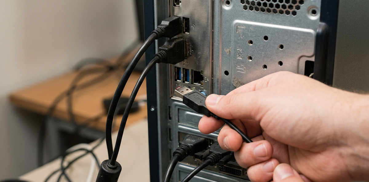 Checking a USB connection to fix a USB device not recognized.