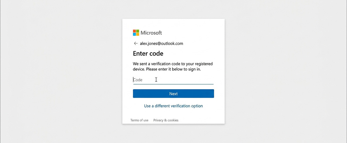 Microsoft sign-in screen showing why Outlook keeps asking for password
