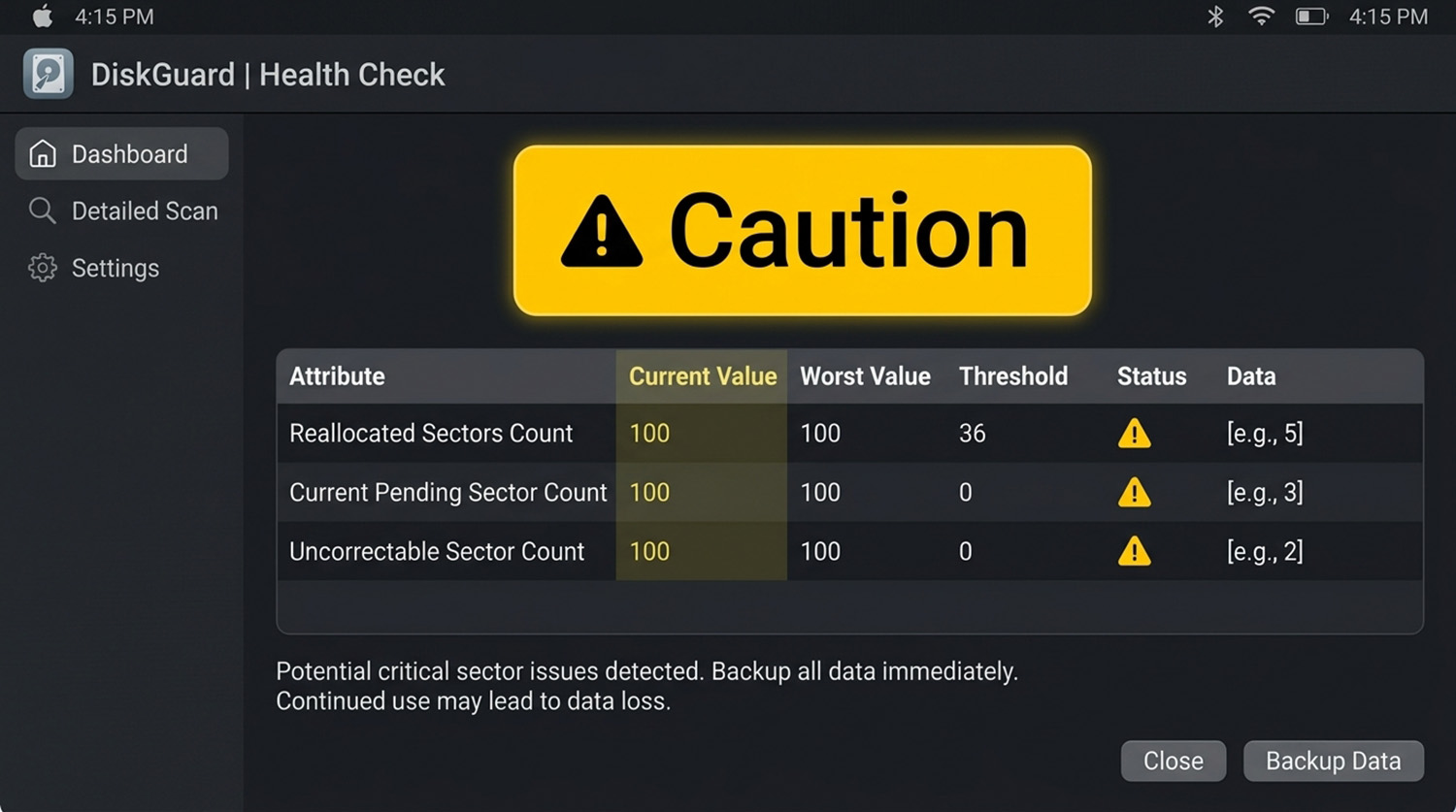 CrystalDiskInfo health status for how to tell if your hard drive is going bad